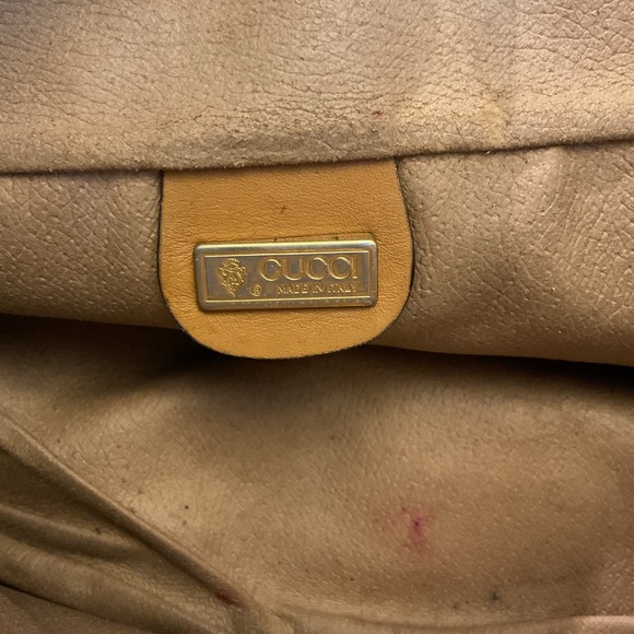Gucci Vintage Logo Micro GUCCISIMA PVC Crossbody Tan Leather Shoulder Bag Purse - Picture 5 of 9